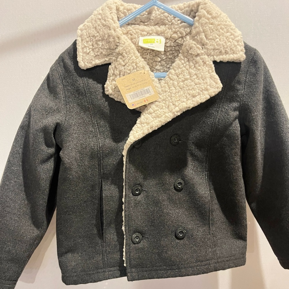NWT! Faux fur lined toddler dress coat